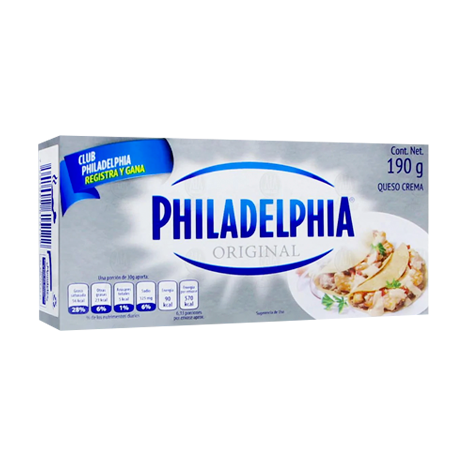 QUESO CREMA BARRA PHILADELPHIA 180 G PIEZA