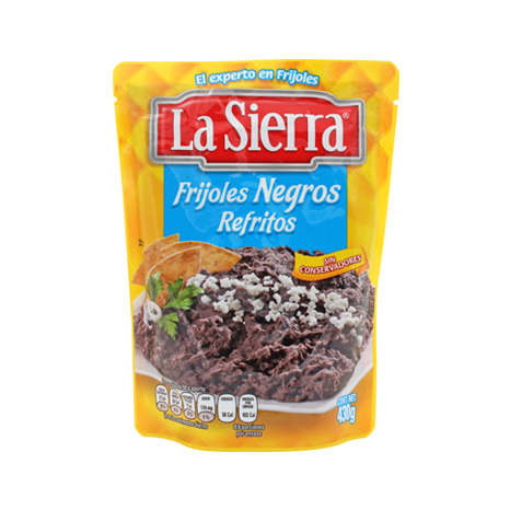 FRIJOL REFRITO NEGRO LA SIERRA POUCH 430 G PIEZA