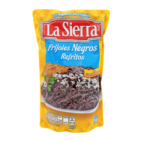 FRIJOLES REFRITOS NEGROS LA SIERRA POUCH 1.80 K PIEZA