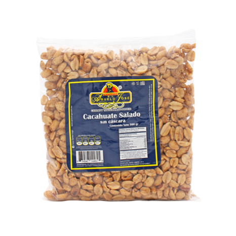 CACAHUATE SALADO SIN CASCARA EL ABUELO JOSE 500 G PIEZA
